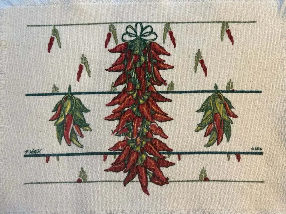 Vintage P. Witex Southwestern Chili Pepper Ristra Placemats Set of 4